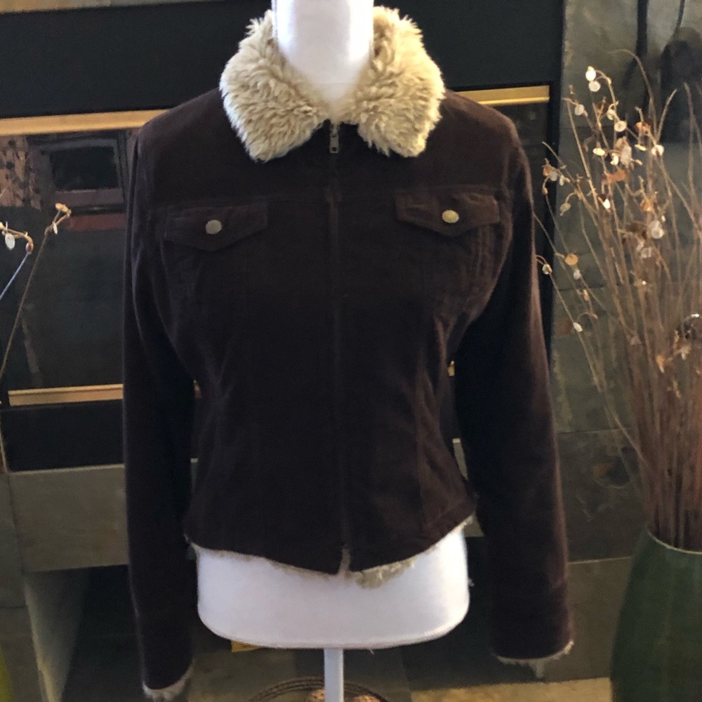 Brown Crop Mid-Weight Fall Jacket - image 1